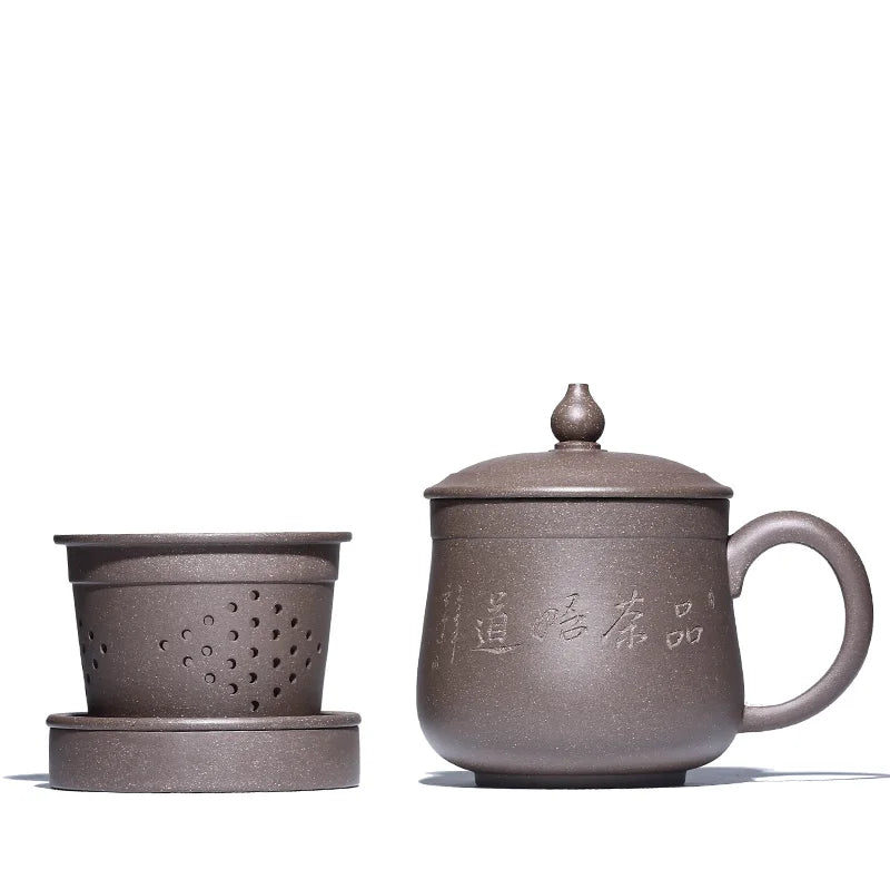 purple sand cup tea cups with cover cup full manual tank filter period of mud tea lettering enlightenment a cup of tea