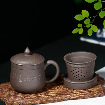 purple sand cup tea cups with cover cup full manual tank filter period of mud tea lettering enlightenment a cup of tea
