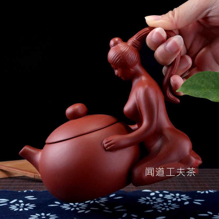 Yixing Teapots Chinese Handmade Xi Shi pot Zisha Kettle Purple Clay Pot Kung Fu Set 210621