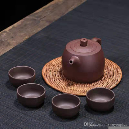 Jinglan Purple Sand Pot Set Wholesale Teapot Set Gift Customization Factory Direct Selling Yixing Yuzhong Sand Purple Sand