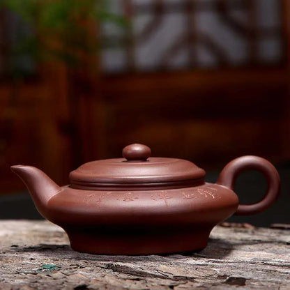 Wholesale Puyuhun gold teapot manufacturer customized large-sized water-deficient flat teapot