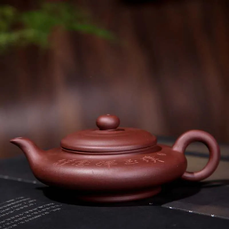 Wholesale Puyuhun gold teapot manufacturer customized large-sized water-deficient flat teapot