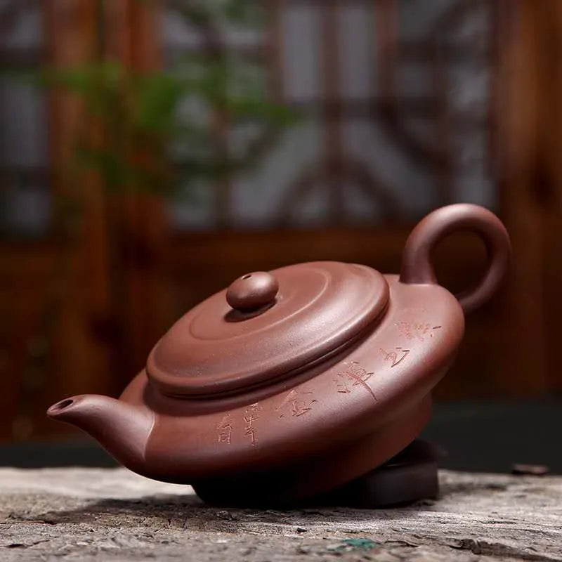 Wholesale Puyuhun gold teapot manufacturer customized large-sized water-deficient flat teapot