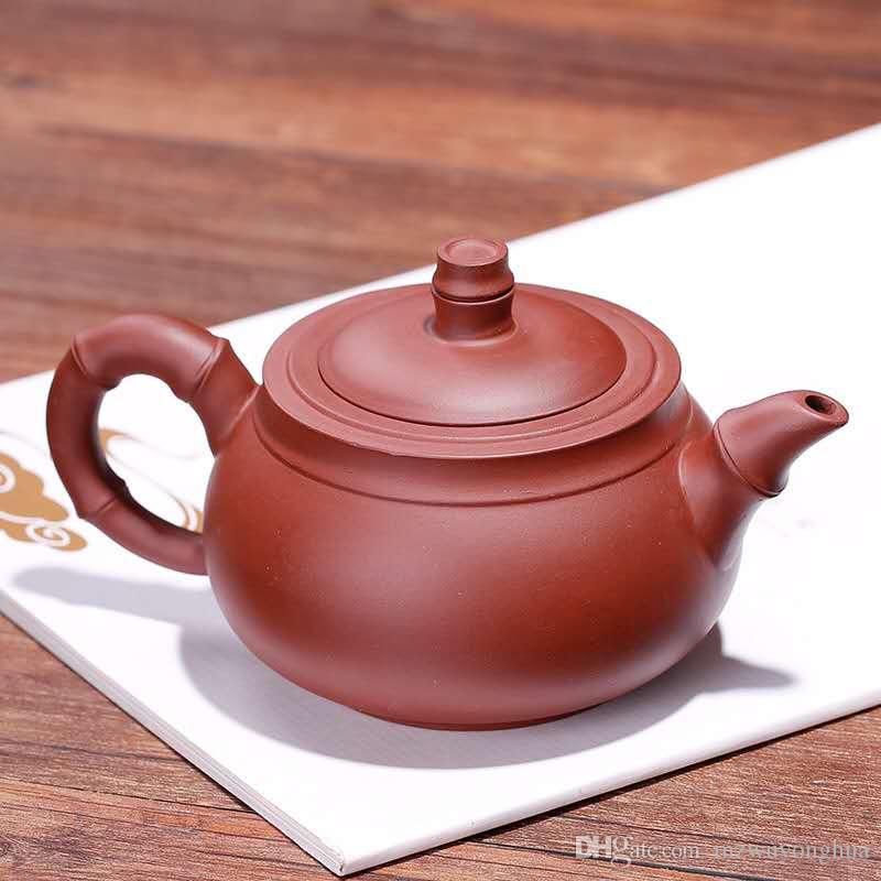 Ceramic teapot,Traditional Chinese Tea potSemi-manual purple clay pot raw ore purple clay bamboo knot pot gift custom-made teapot 360ML