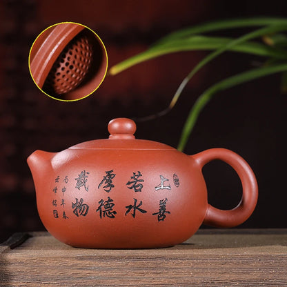 real yixing zisha tea pot with certificate ball shaped infuser holes Chinese kungfu teapot xishi pot of tea marked 300ml big