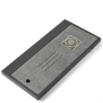 reservoir tea tray water draining tea table weighted black stone serving tray complete natural stone tea boat L60cm for tea set
