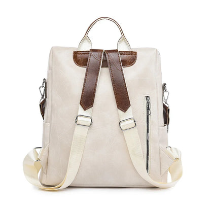 retro PU leather backpack for women anti theft shoulder bag ladies backpack leisure travel backpack large capacity laptop bag