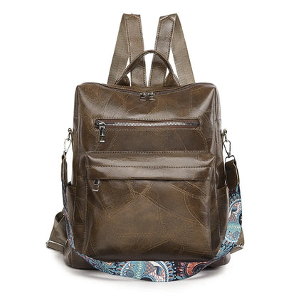 retro PU leather backpack for women anti theft shoulder bag ladies backpack leisure travel backpack large capacity laptop bag