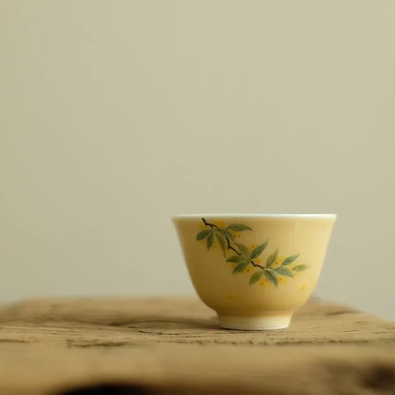 rtistic Tea Set with Hand-Painted Jade Rabbit and Osmanthus Flowers from Jingdezhen