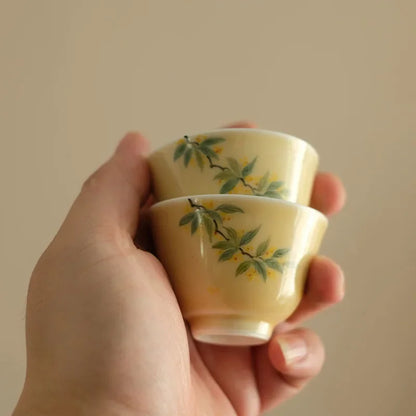 rtistic Tea Set with Hand-Painted Jade Rabbit and Osmanthus Flowers from Jingdezhen