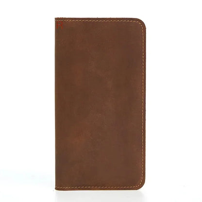 's Genuine Leather Wallet Coin Purse Vintage Long Men Wallets Perse Solid Card Holder Carteira Hombre for Male Fashion