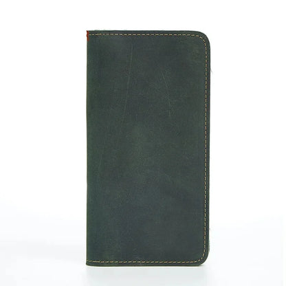 's Genuine Leather Wallet Coin Purse Vintage Long Men Wallets Perse Solid Card Holder Carteira Hombre for Male Fashion