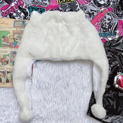 Kuromi Cinnamoroll Hello Kitty Plush Hat Girls Winter Warm Plush Hat Ear Cap NEW