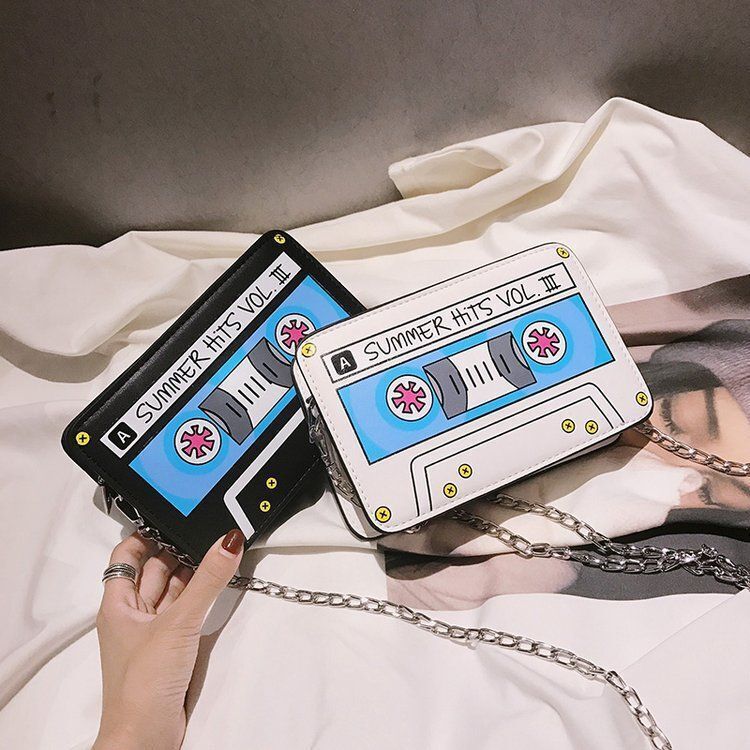 Small Shoulder Bag Cute Funny Cartoon Synthetic Leather Chain Crossbody Clutches
