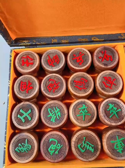 A box of Hardwood Chinese chess 1.9 Inch Burma Rosewood Pieces