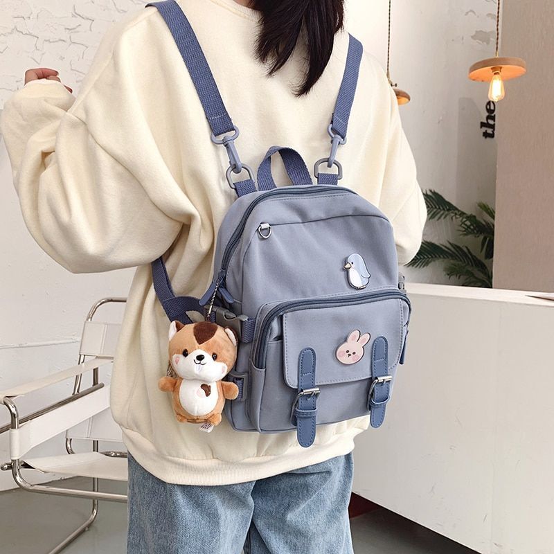 Fashion Backpack Shoulder Bag Multi-Function Small School Purse 23*9*27cm Nylon