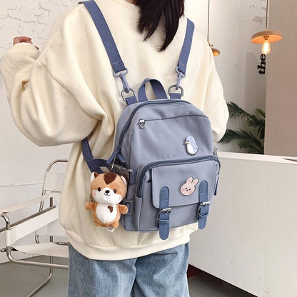 Fashion Backpack Shoulder Bag Multi-Function Small School Purse 23*9*27cm Nylon