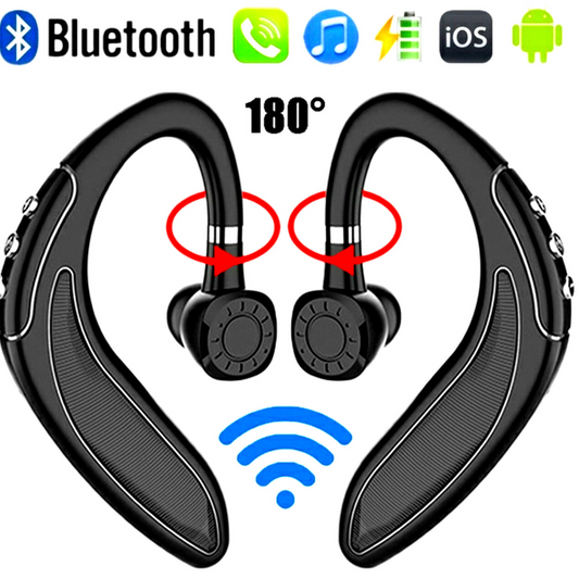 Bluetooth 5.0 Earpiece Driving Trucker Wireless Headset Earbuds Noise Cancelling