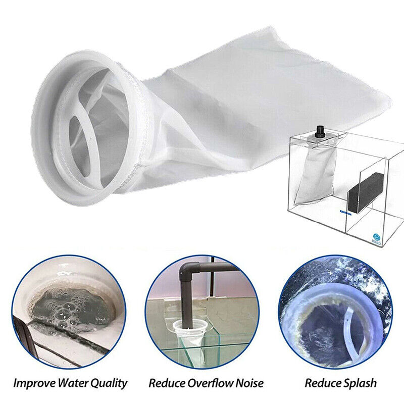 5x Filter Sock Bag Ring 4x15" 150/200 Micron Marine Fish Sump Aquarium Tank