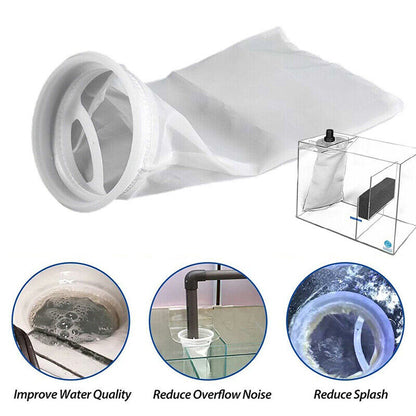 5x Filter Sock Bag Ring 4x15" 150/200 Micron Marine Fish Sump Aquarium Tank