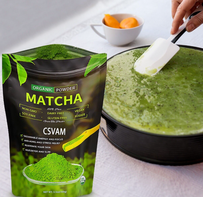 Premium Organic Matcha Green Tea Powder Unsweetened 3.5OZ,Latte & tea