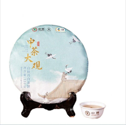 COFCO Zhongcha White Tea Da Guan White Peony Tea Cake Tight Pressed Tea 330g