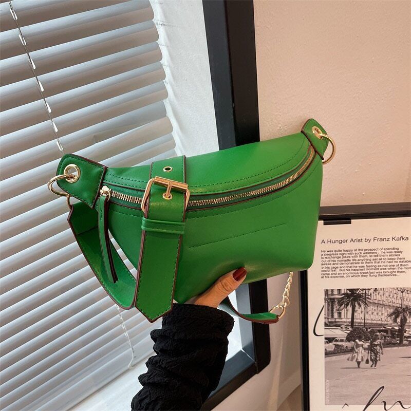 Waist Bag Women Leather Chest Bags Belt Bag Women's Shoulder Crossbody Bag