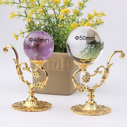 Crystal Ball Holder Gold Sphere Ball Display Stand Shelf Rack 5x3x2.7 Inch Metal