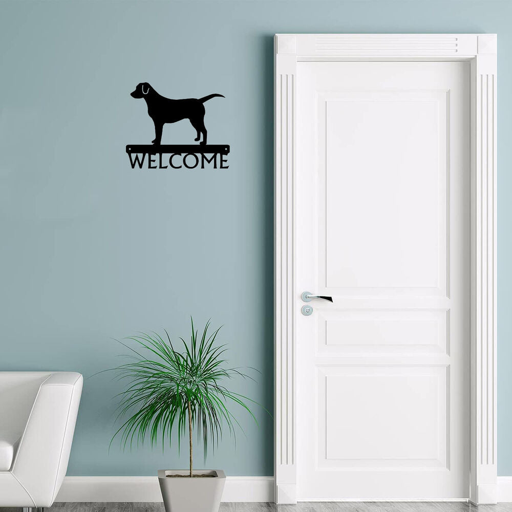 Dog Welcome Sign - Labrador - 12 inch Wide Metal Wall Art
