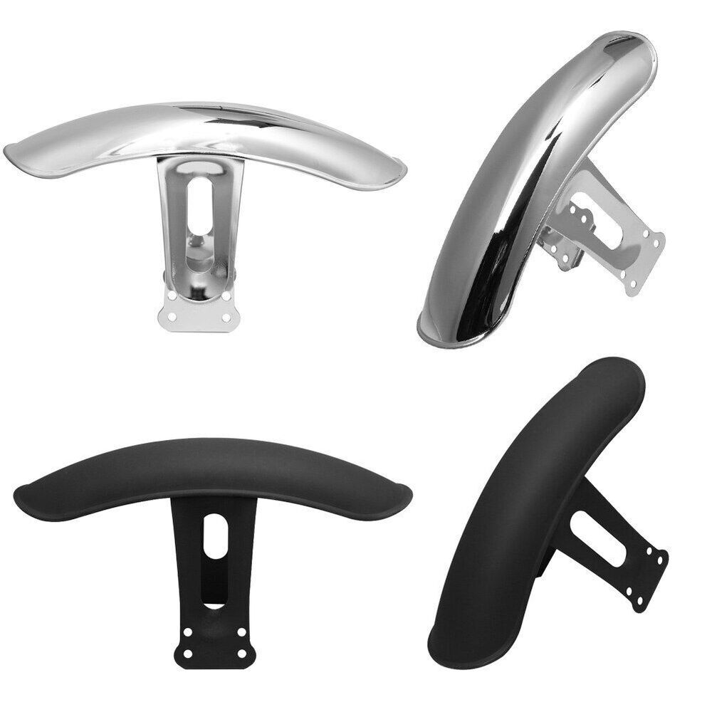 Motorcycle Fenders Universal Front Black\Chrome Tire Position Mudguards 38x9.5cm