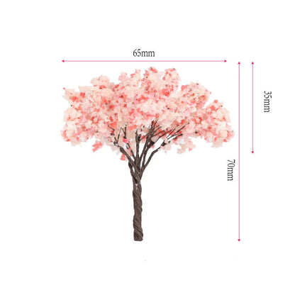 Miniature Cherry Flower Trees Model 65mm Plant Diorama Sand Table Layout 5-10Pcs