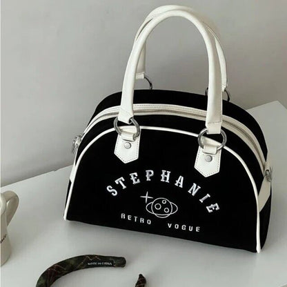 Women’s Vintage Crossbody Bag Retro Satchel Tote Shoulder Bowling Bag Gift