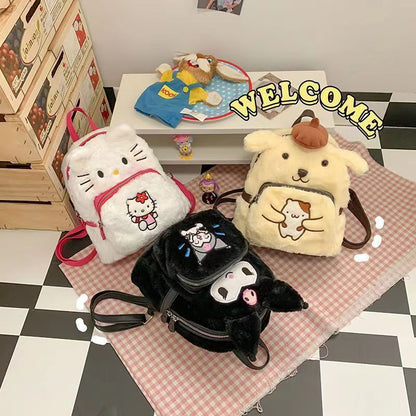 Plush Toy Bag Cartoon Doll Kuromi Hellokitty Doll Backpack