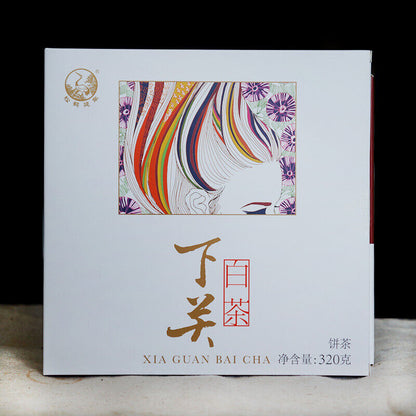 320g Box XIA GUAN BAI CHA Dali White Tea Cake Jinggu Moonlight Pu'er Tea