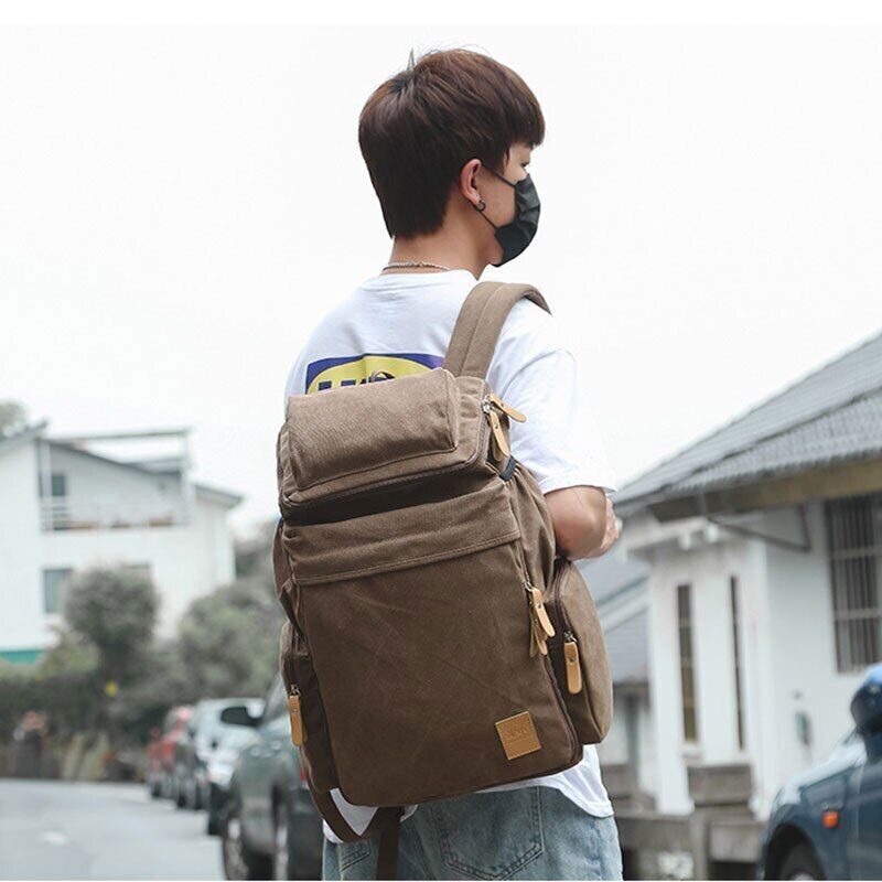 Canvas Travel Backpacks Men Casual Bag Bucket Bags Travel Bags