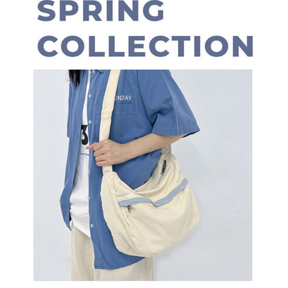 Washed Fabric Shoulder Bag Large Capacity Tote Bag Fashion Crossbody Bags Men