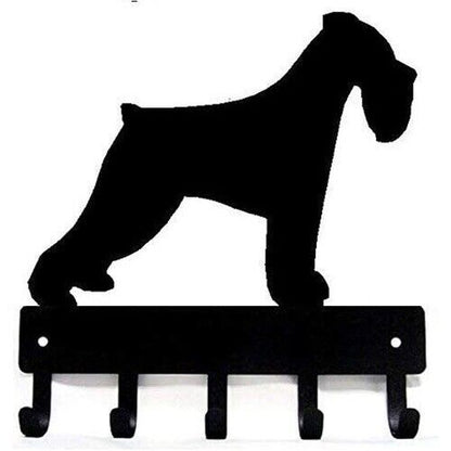Miniature Schnauzer - Key Rack Wall Mounted Hook Up Key Hanger Artwork Shape