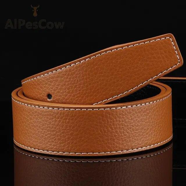 3.5mm Replacement Belt Genuine Leather LUXURY Mens Reversible Strap For H Buckle