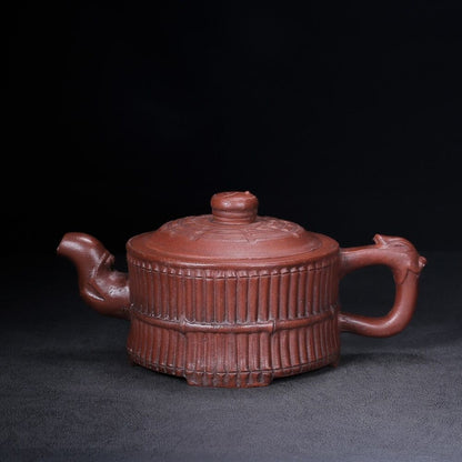 Chinese Yixing Zisha Clay Handmade Exquisite Teapot （龙头八卦一捆竹 底款：时大彬）