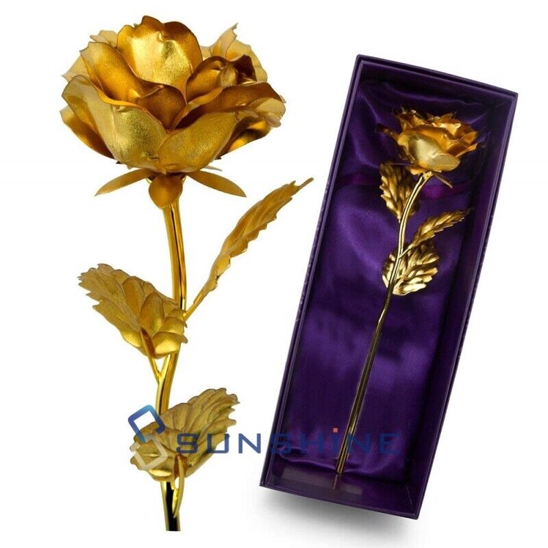 Gold Plated Real Rose 24K Dipped Flower Valentine's Day Love Gift For Her Decor