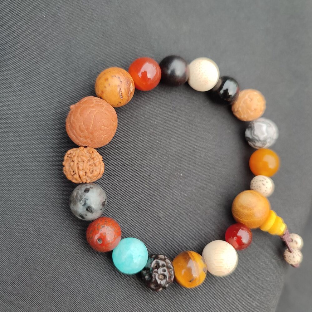 Antique Bodhi Mala Monk Tibetan Rosary Tree Buddha Ø14mm Amitabha praying