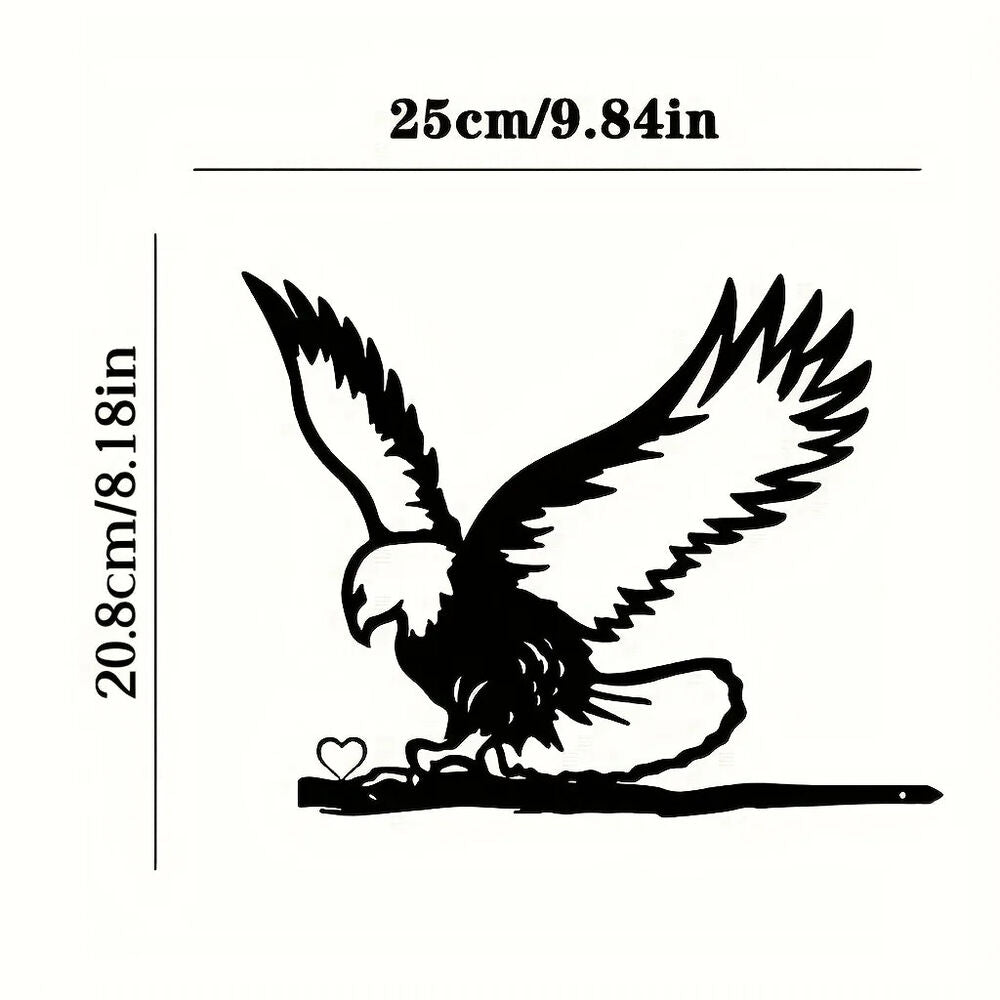 Eagle On Branch Steel Silhouette Metal Wall Art Home Garden Yard Patio Outdoor