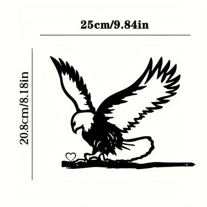 Eagle On Branch Steel Silhouette Metal Wall Art Home Garden Yard Patio Outdoor