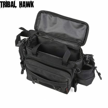 Multifunctional Fishing Tackle Shoulder Bag Hiking Waist Pack with Bottle Pouch