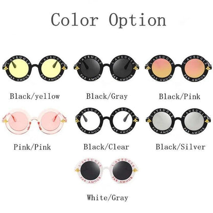 Round Frame Sunglasses Woman Retro Fashion Style Glasses Female Bee Design UV400