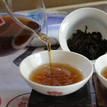 "Winter Snows" Haiwan Puer Cake Dong Xue Shu Pu Erh Tea Ripe Gelanghe 400g