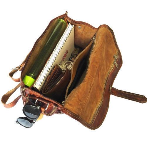 Luxury Men Leather Small Round Briefcase Bag Work Office Messenger Shoulder Bag