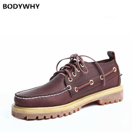 Men's Moccasins Leather Casual Boat Shoes Large Size Cow Leather Boat Classic @