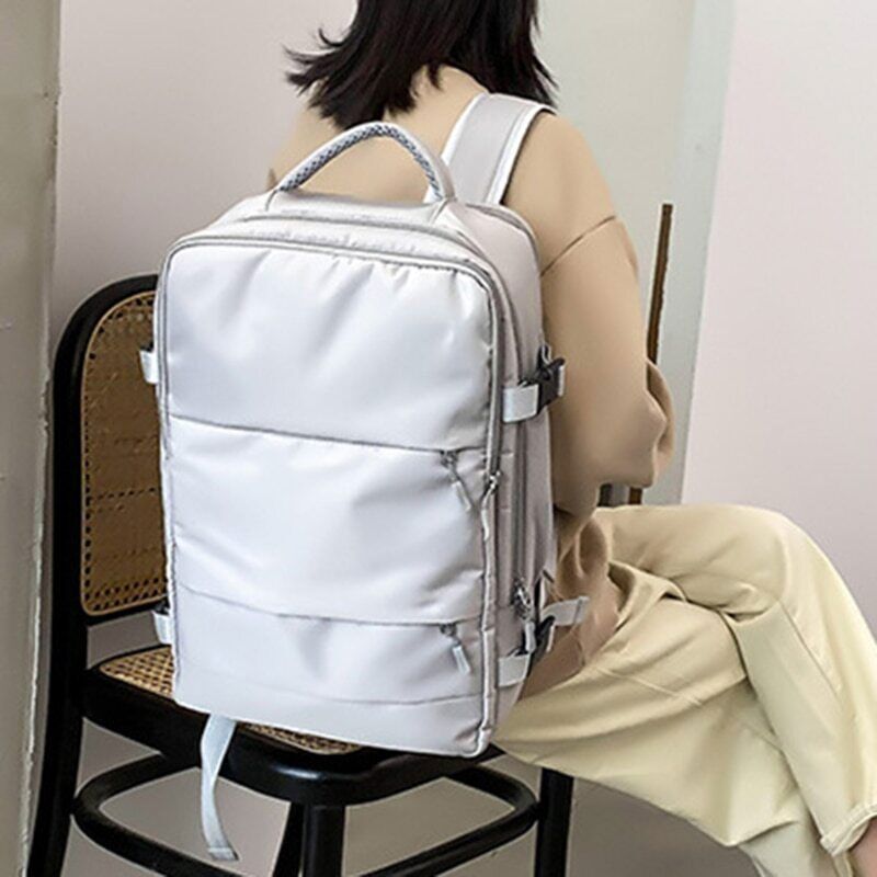 Pink Women Travel Backpack Daypack Bag with Luggage Port Backpack
