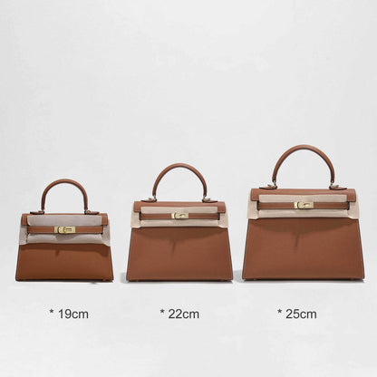 19/22/25/28 Real Leather Small Flap Briefcase Tote Clutch Shoulder Bag Crossbody